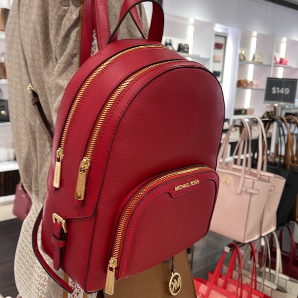 Michael Kors Jaycee Medium Pebbled Leather Backpack
Bright Red NWT - Picture 13 of 16
